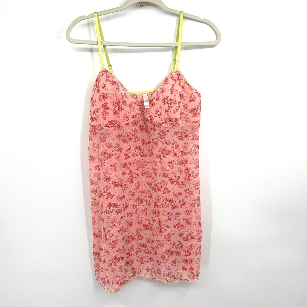 Vintage y2k Victoria's Secret padded bra mesh mini dress coquette cottagecore L